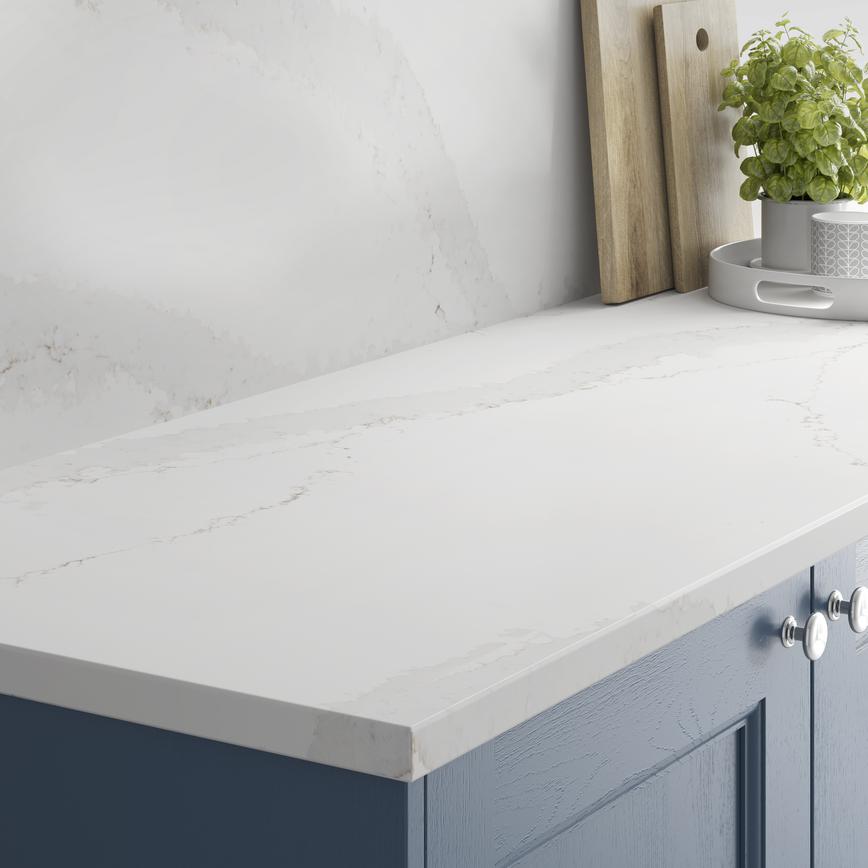 Calcutta Marmo Quartz Worktop Backboard