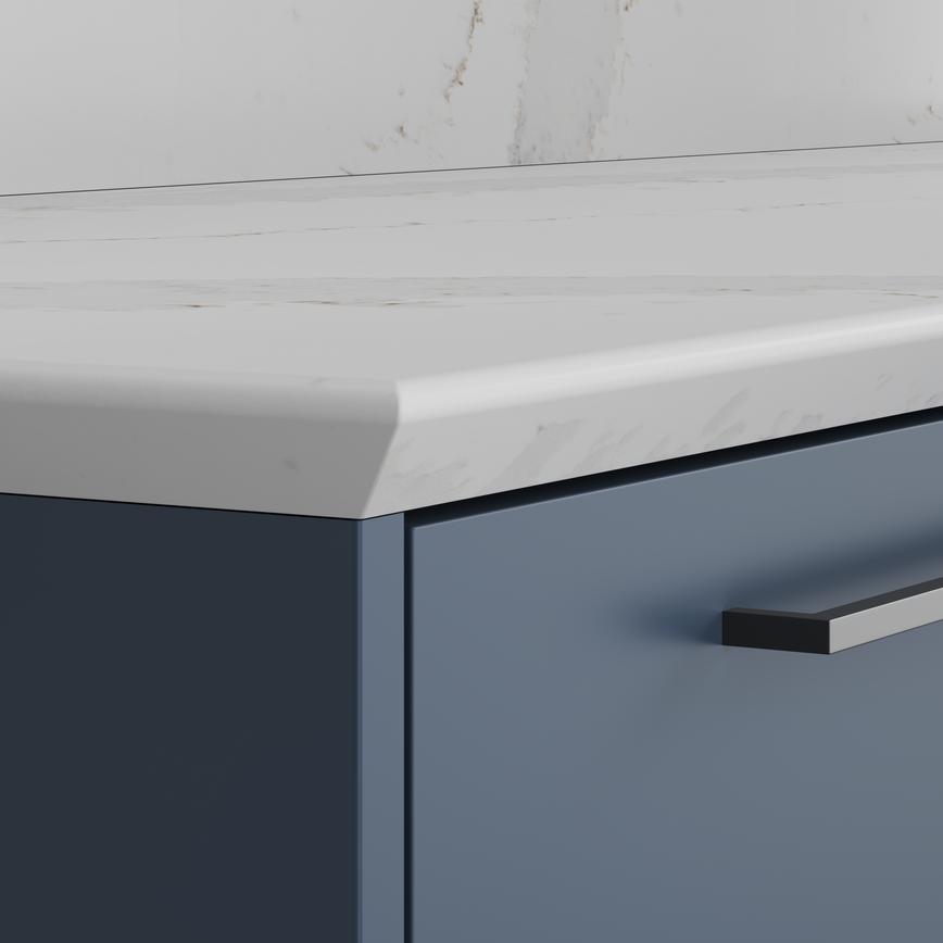Calcutta Marmo Quartz Worktop Shark Nose