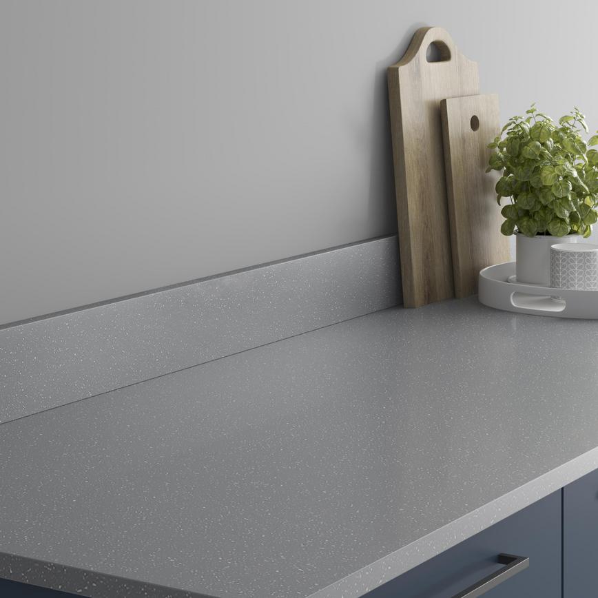Howdens 3m x 19mm Square Edge Grey Sparkle Laminate Upstand