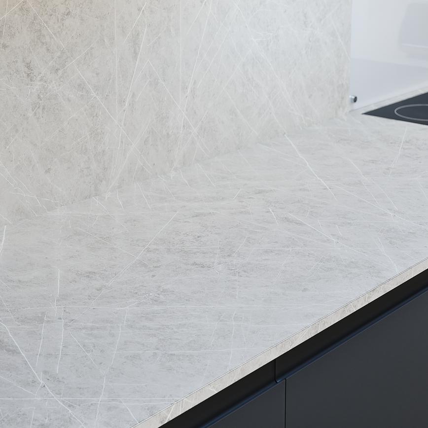 Light Grey Marble worktop and backboard