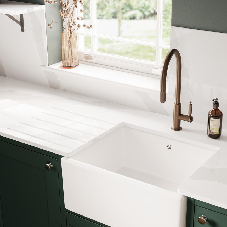 Bianco Calacatta Drainer Grooves