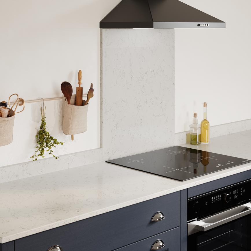 White Arabesque Behind Hob