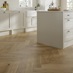 Howdens Herringbone Natural Oak Engineered Wood Flooring 0.65 m² Pack Featuring Chilcomb Porcelain