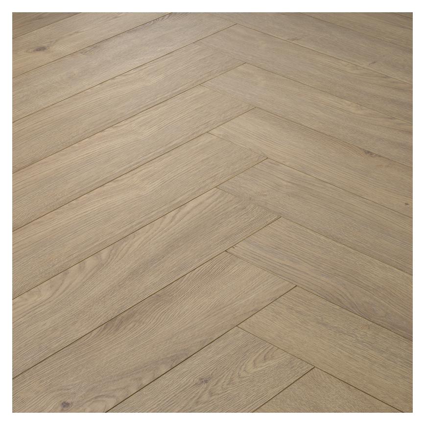 Howdens Professional V Groove Herringbone Light Blond Oak Laminate Flooring 0.87m² Pack