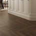 Howdens Professional V Groove Herringbone Brown Oak Laminate Flooring 0.87m² Pack