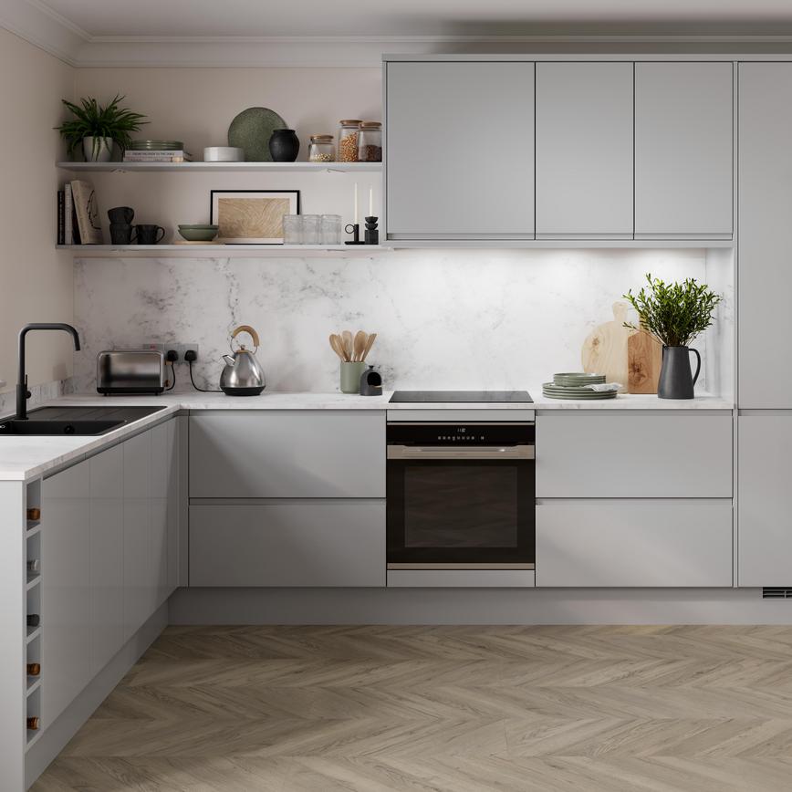 Howdens Professional Fast Fit Light Oak Chevron Flooring