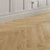 Howdens Herringbone Natural Oak Engineered Wood Flooring 0.65m² Pack Kitchen