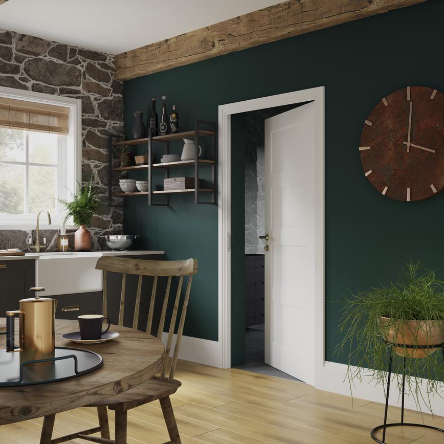 Prefin 4 Panel Shaker Smooth FD30 2'9 Door Cameo