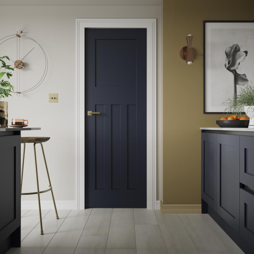 Howdens 1930s 6'6" x 2'3" White Primed 3 Panel Door