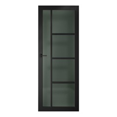 2'6" Harlem Pre-Fnished Black Panel Glazed Door