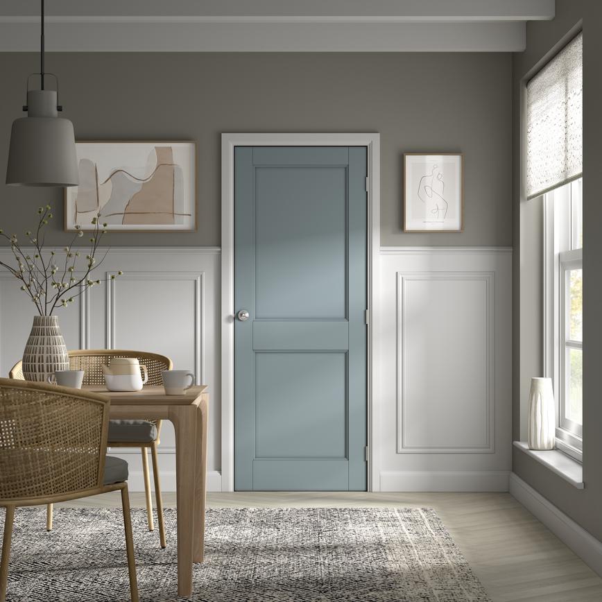 Howdens Elmbridge White Primed 2 Panel Door