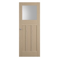 Howdens 1930s 6'6" x 2'6" Oak 4 Panel Clear Glazed Door