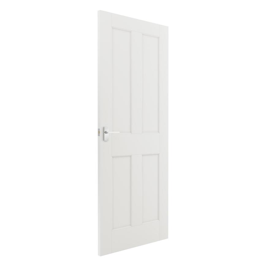 Howdens Bridgemere White Smooth 4 Panel Moulded Door Angle