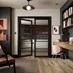 Howdens Lennox Black Pre-Finished Reeded Glazed Door