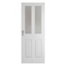 Howdens Thruxton White Grained 4 Panel Moulded Frosted Glazed Door