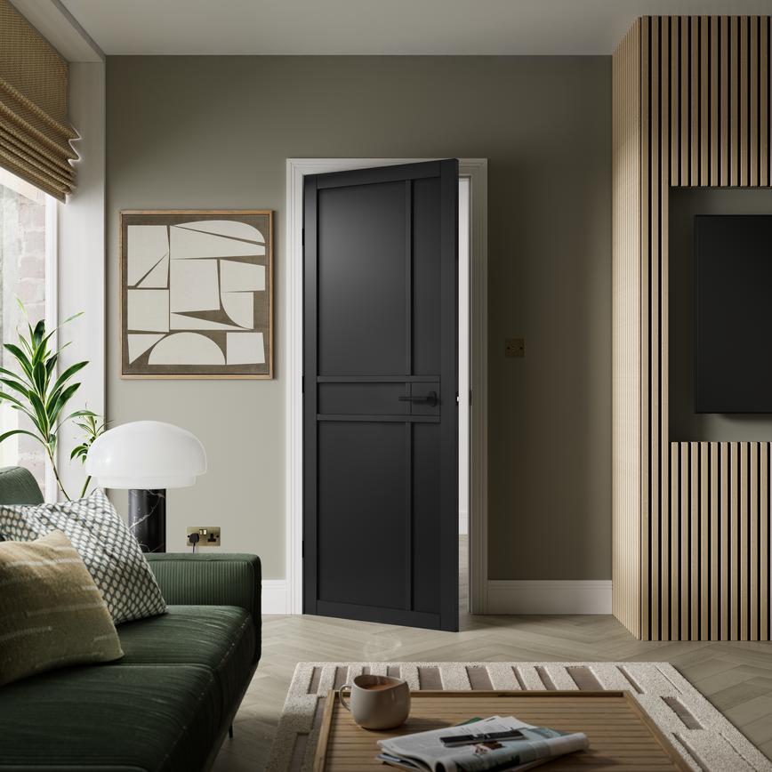 Howdens Fairfax Black Pre-Finished Door
