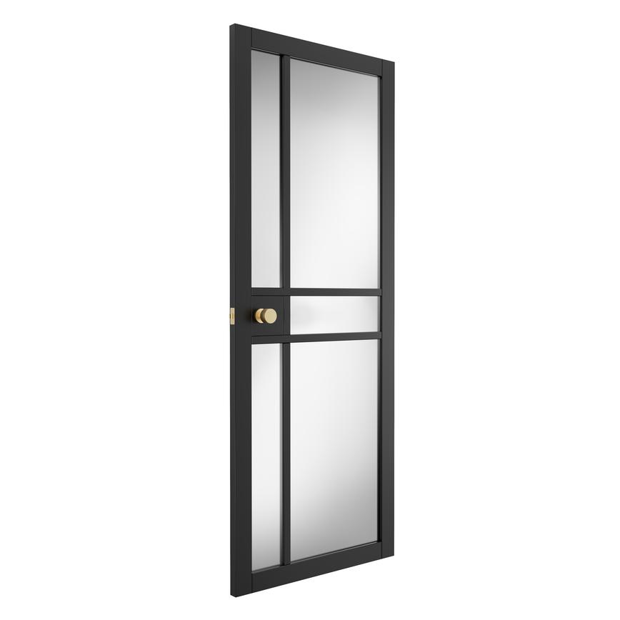 Howdens Fairfax Black Pre-Finished Clear Glazed Door