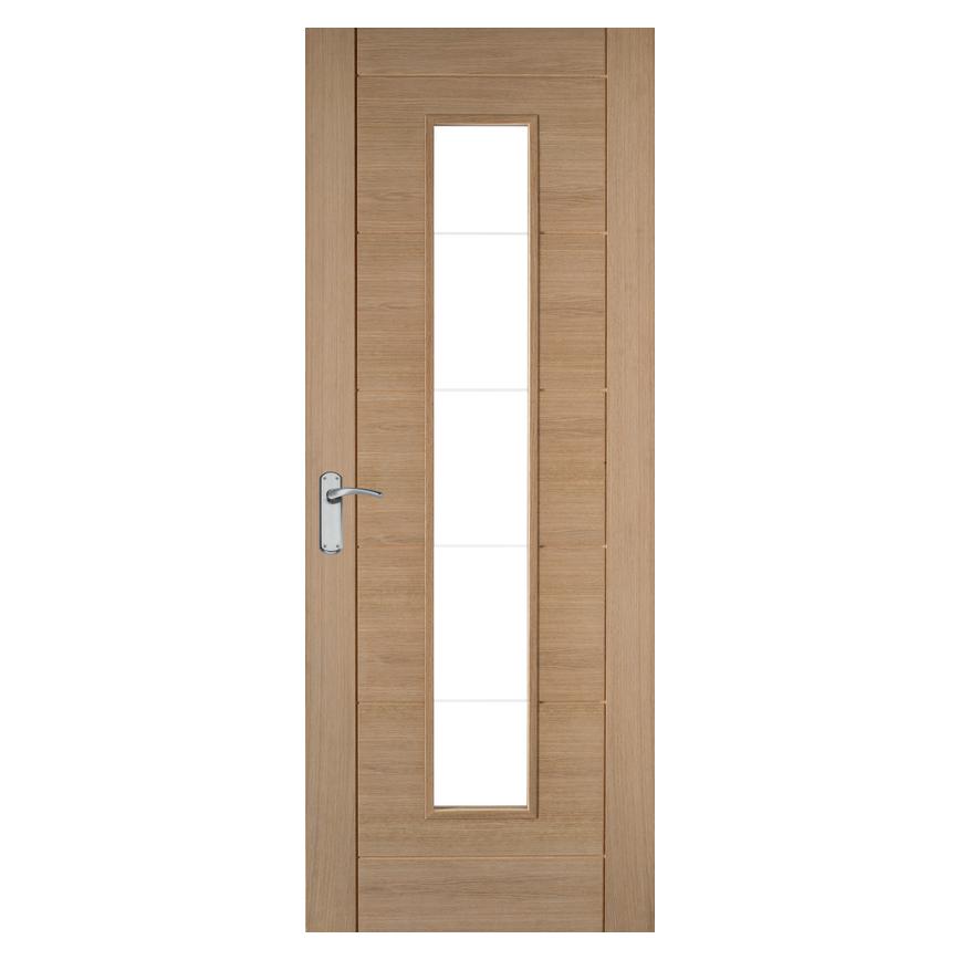 Howdens Linear Oak Glazed Door