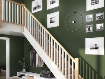 Square Newel paired with Square Spindles