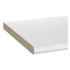295mm x 2.44m x 25mm Bullnose White Woodgrain Effect Window Board