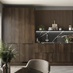 Acoustic Wall Panelling Walnut Kitchen