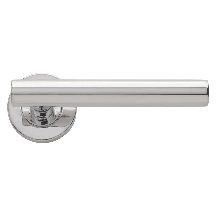 Eclipse Lecco Lever on Rose Polished Stainless Steel Door Handle Single