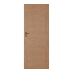 Daytona 2'6" Pre-Finished Oak Door with Munch Antique Brass Handle