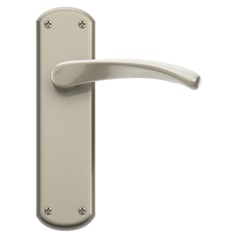 Garda Satin Nickel Lever on Backplate Latch Door Handle Pair