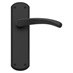 Garda Matt Black Lever on Backplate Latch Door Handle Pair