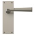 Fuller and Forge Arno Satin Nickel Lever on Backplate Latch Door Handle Pair