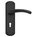 Garda Matt Black Lever on Backplate Lock Door Handle Pair