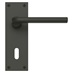 Munch Matt Anthracite Lever on Slim Backplate Lock Door Handle Pair