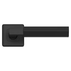 Fuller and Forge Tanaro Matt Black Hexagonal Lever on Rose Door Handle Pair