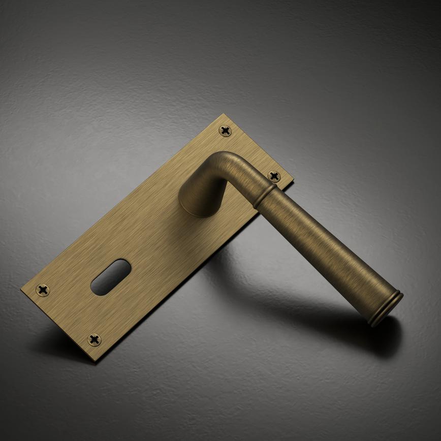 Arno Lock Backplate Antique Brass Studio