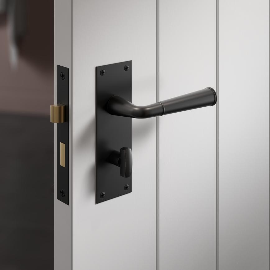 Arno Matt Black Bathroom Backplate Situational