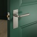 Fuller and Forge Arno Satin Nickel Lever on Backplate Latch Door Handle Pair Situational Image