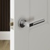 Runda Polished Chrome Lever on Rose Door Handle Pair