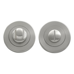 Satin Nickel 52mm Round Bathroom Thumbturn and Release