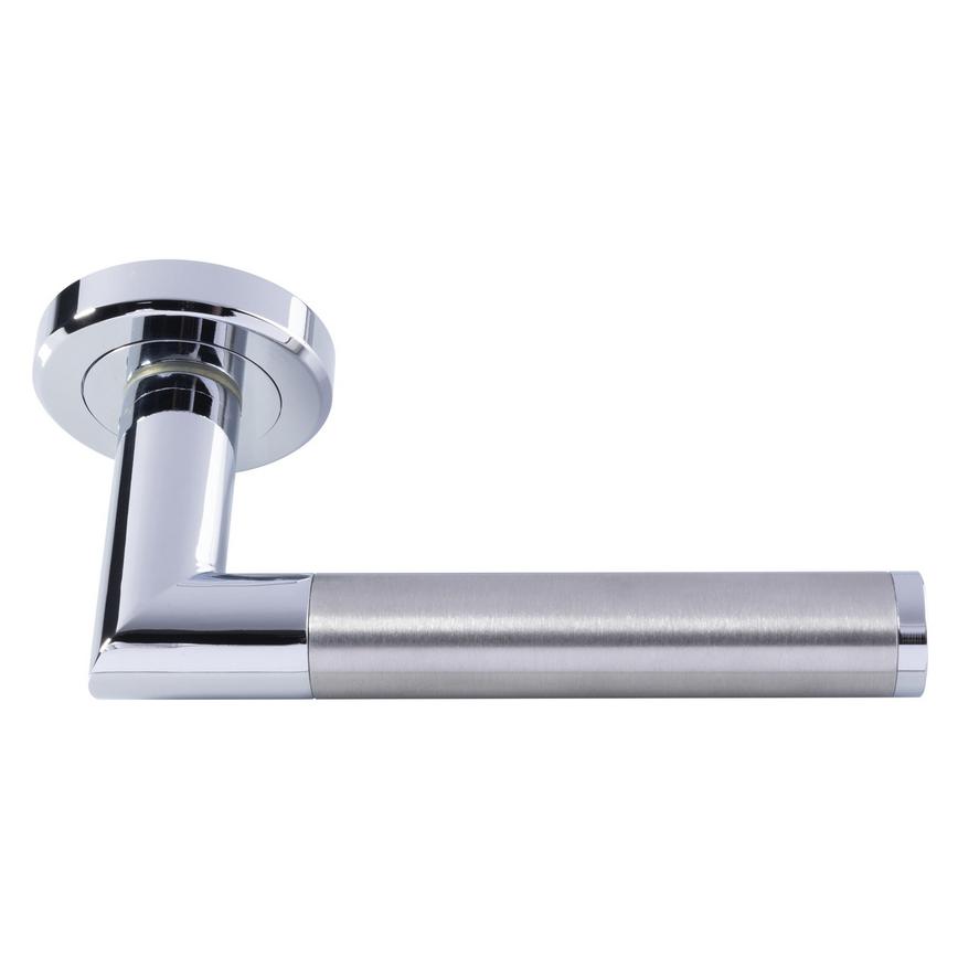 Carlisle Brass Serozzetta Trend Dual-Tone Chrome Fire Rated Lever on Rose Pair