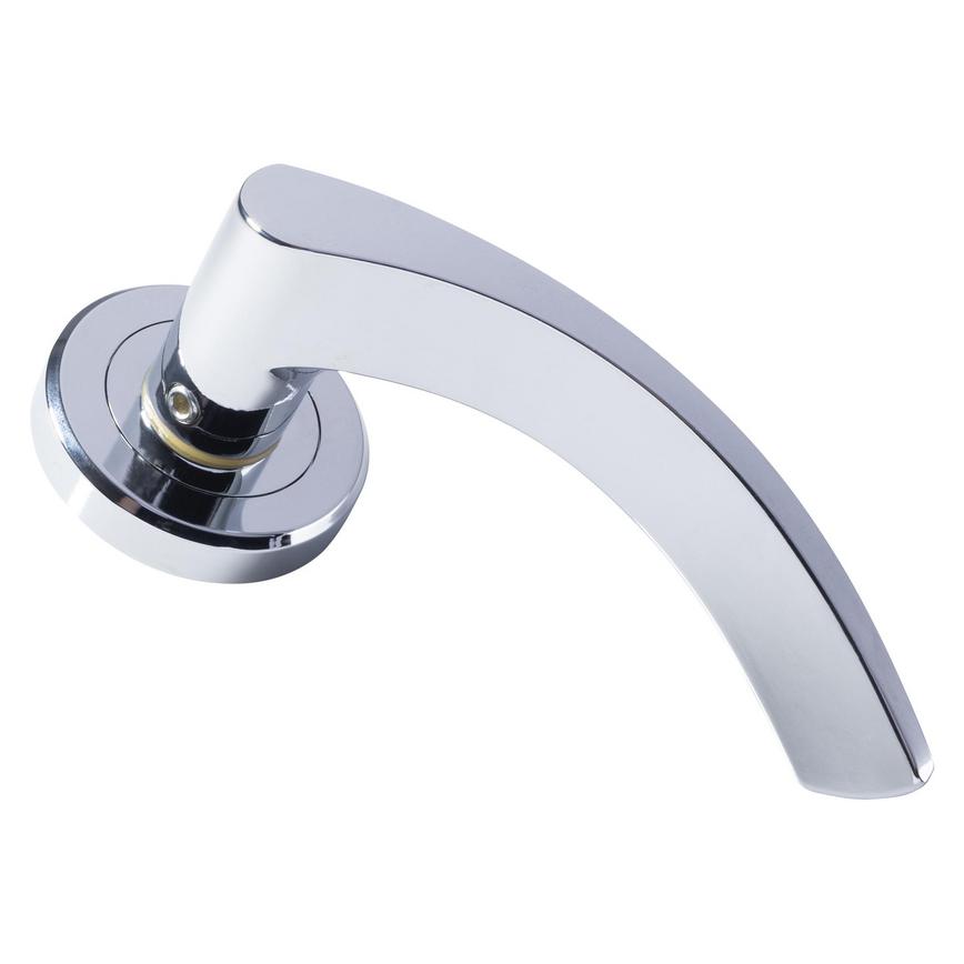 Carlisle Brass Serozzetta Olivier Polished Chrome Fire Rated Lever on Rose Pair