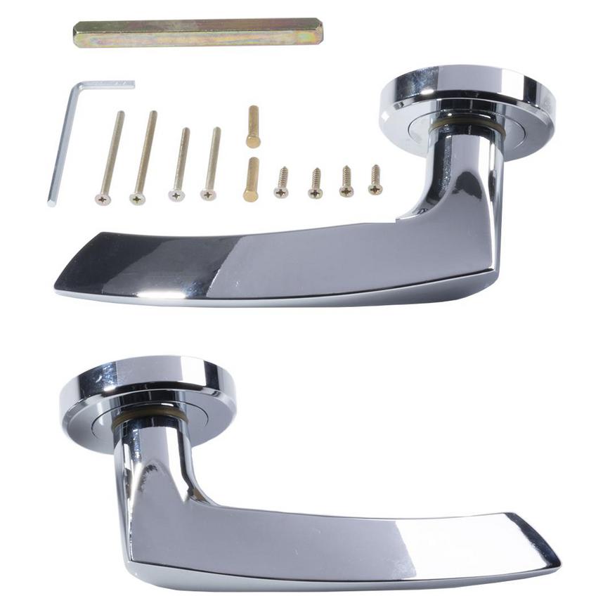 Carlisle Brass Serozzetta Olivier Polished Chrome Fire Rated Lever on Rose Pair