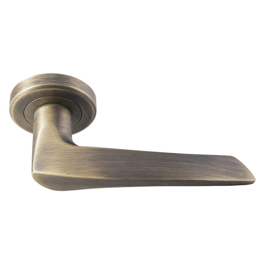 Carlisle Brass Serozzetta Olivier Antique Brass Fire Rated Lever on Rose Pair