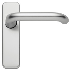 Round Bar Lever on Backplate Satin Aluminium Door Handle Pair