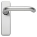 Round Bar Lever on Backplate Satin Aluminium Door Handle Pair