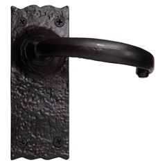 Antique Lever on Backplate Powder Coated Black Door Handle