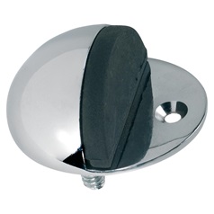 Polished Chrome Floor Mounted Oval Door Stop