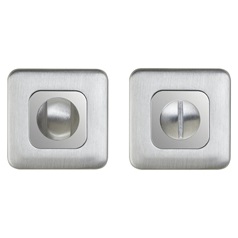 Bertelli Square Bathroom Turn and Release Lock - Polished Satin Chrome