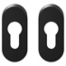 Matt Black 30mm Oval Euro Escutcheon Pair