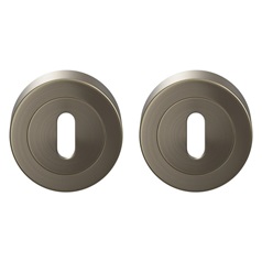 Antique Brass 52mm Round Standard Escutcheon Pair