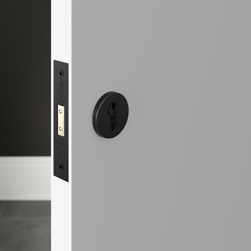 Matt Black 78mm Case 56.5mm Backset Euro Profile Mortice Deadlock